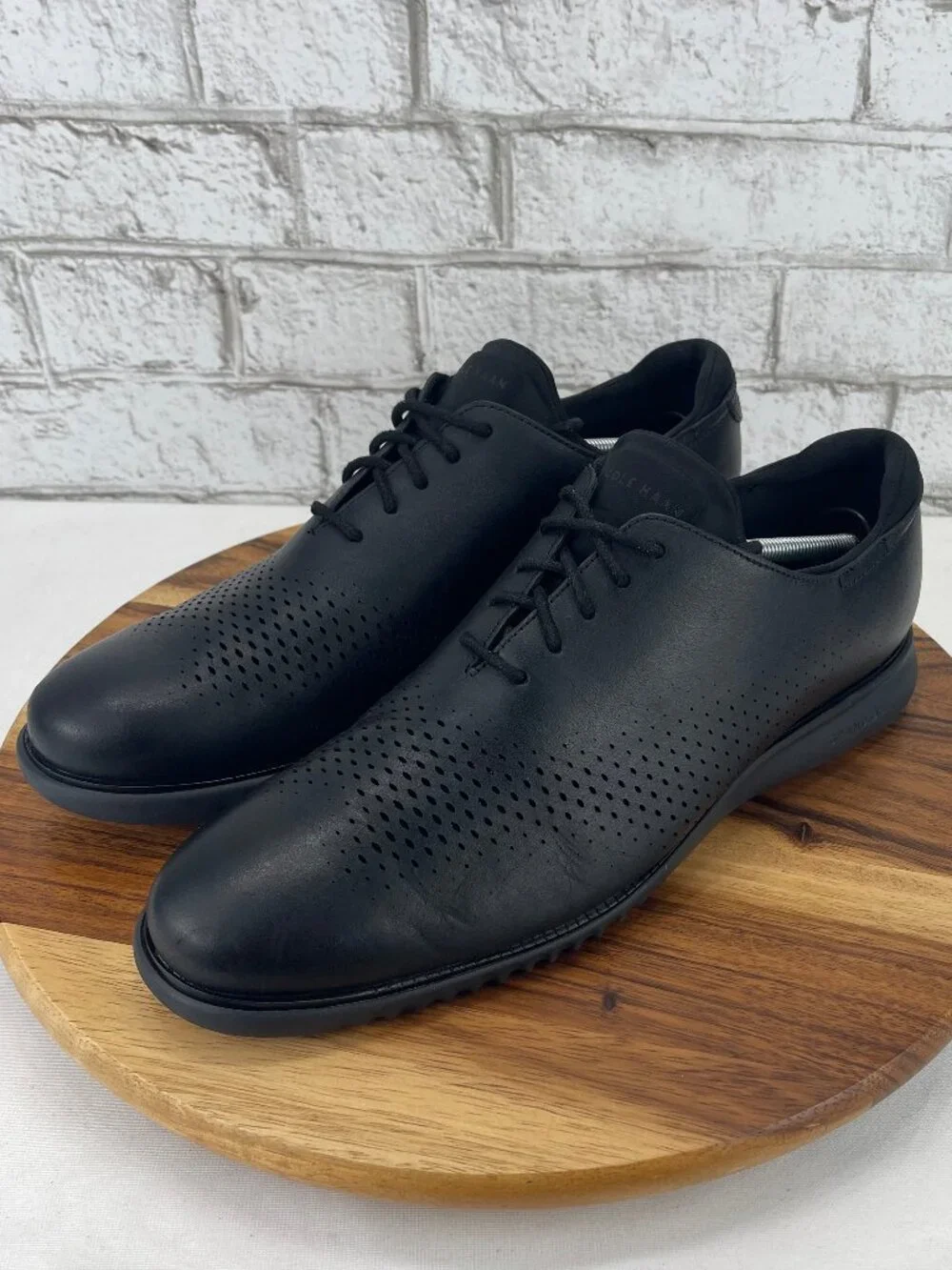 Cole Haan 2.Zerogrand Laser Wingtip Oxford Mens 13 M Black Leather Casual Shoes